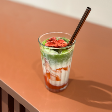 Iced Strawberry Matcha Latte
